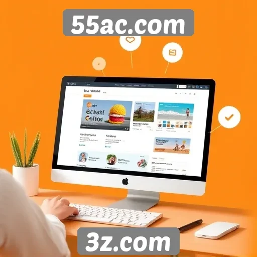 Funcionalidades de navegação do site 55ac.com